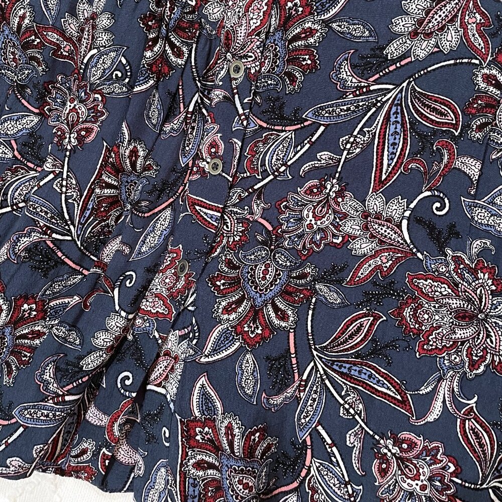 Anthropologie Maeve Calia Sleeveless Belted Shirtdress Blue White Size 0 - Picture 9 of 11